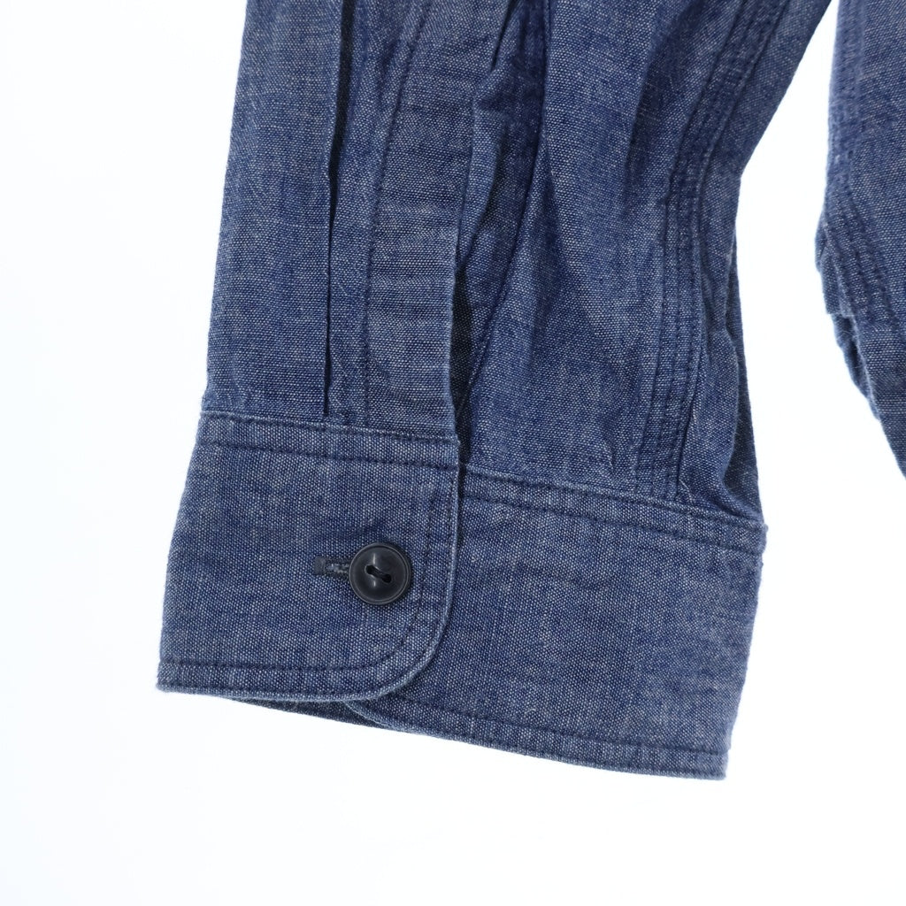 RRL(ダブルアールエル) コットン シャンブレー ワークシャツ 長袖シャツ ブルー