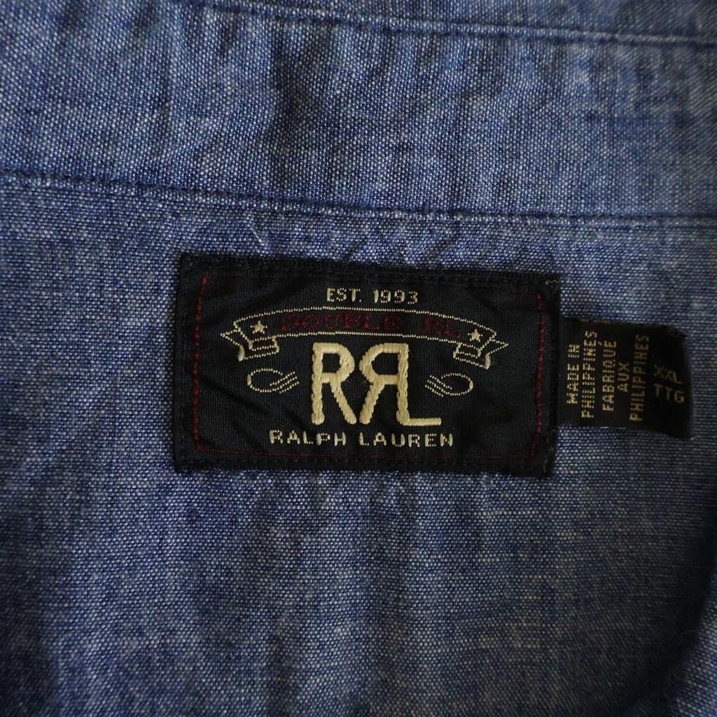 RRL(ダブルアールエル) コットン シャンブレー ワークシャツ 長袖シャツ ブルー