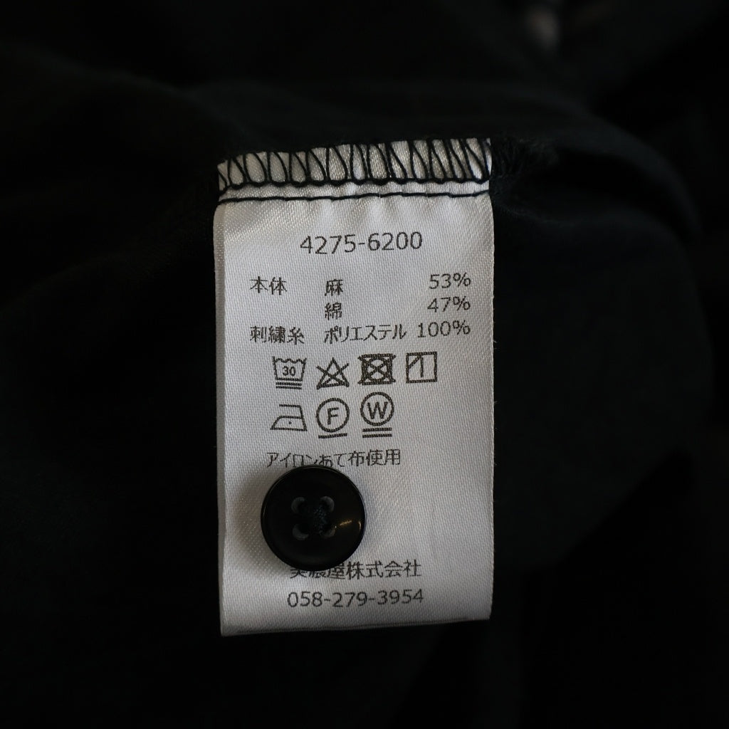 PENDLETON(ペンドルトン) ×Bill Wall Leather Cuba Shirt ビルウォールレザー コットンリネン オープンカラー キューバ 半袖シャツ ブラック 4275-6200