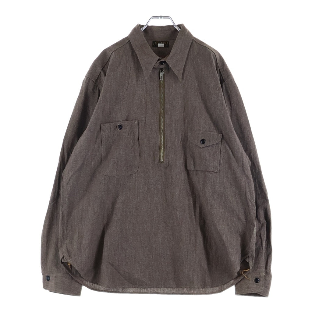 JELADO(ジェラード) Ciggy Shirt シャンブレー ハーフジップ シギー プルオーバーシャツ ブラウン