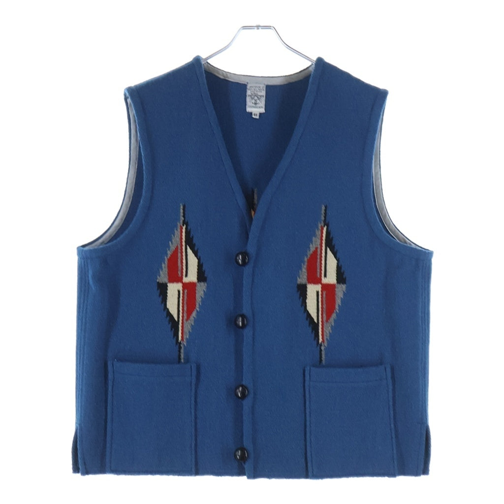ORTEGA'S(オルテガ) CHIMAYO VEST チマヨベスト スクエアフロント ウール ベスト ブルー