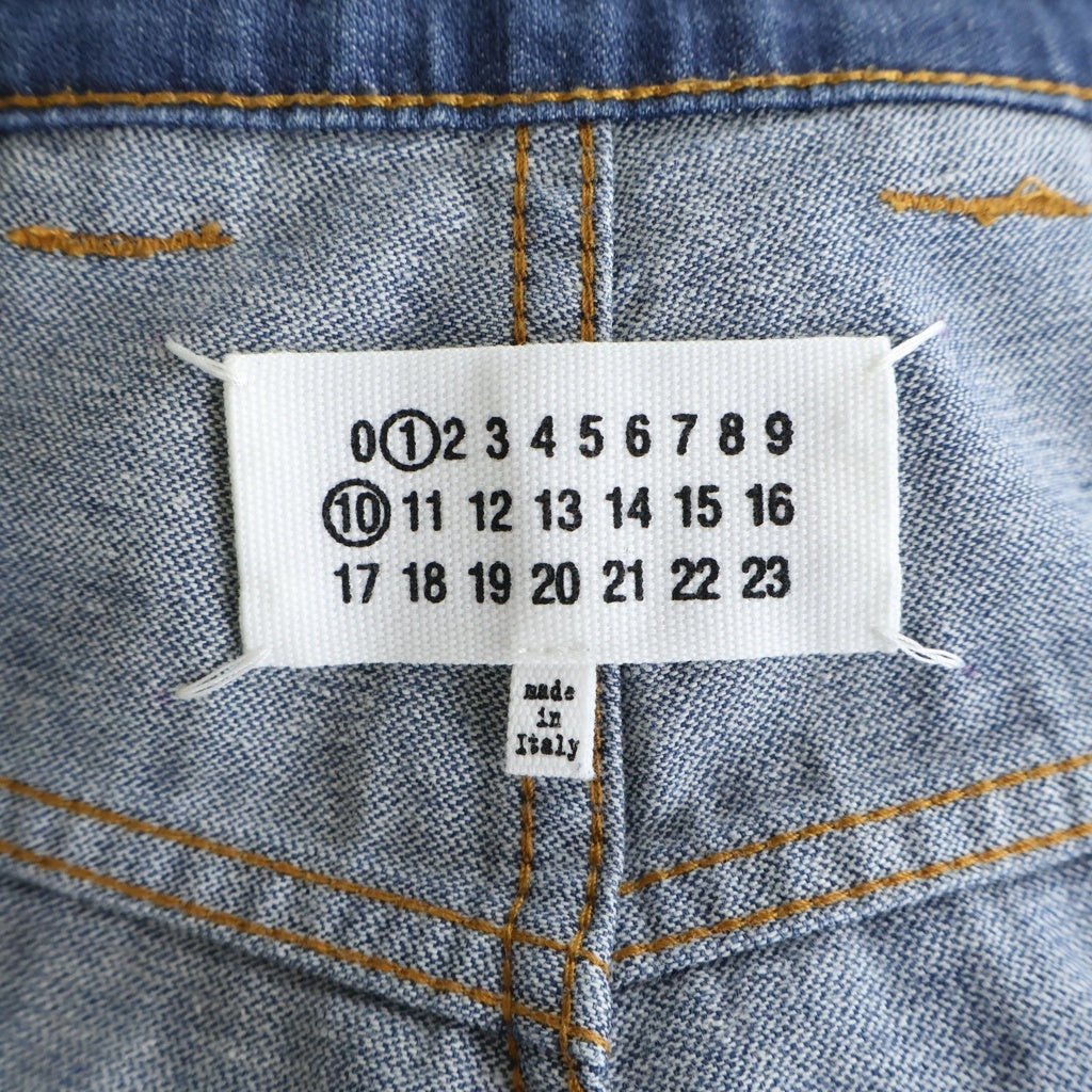 MM6 Maison Margiela(エムエムシックスメゾンマルジェラ) 24SS ボタンフライ ウォッシュド コットン ペインターデニム パンツ インディゴ S50LA0220S30876