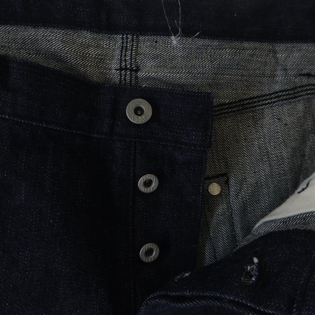TROPHY CLOTHING(トロフィークロージング) 1605 Standard Dirt Denim スタンダード ダート ボタンフライ ストレートデニムパンツ インディゴ