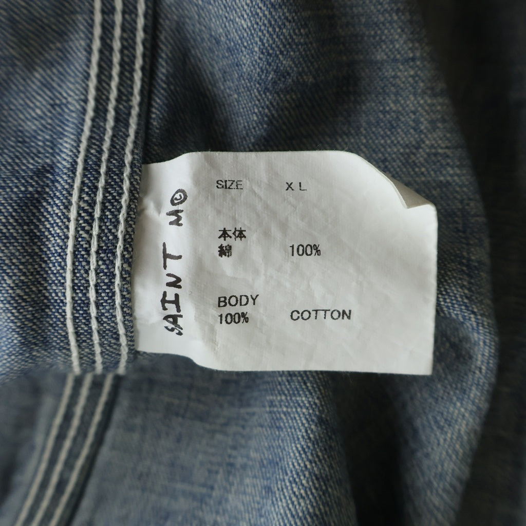 SAINT MICHAEL(セントマイケル) 24SS HEART TAG COVERALL ハートタグ ヴィンテージ加工カバーオール ジャケット インディゴ SM-YS8-0000-059
