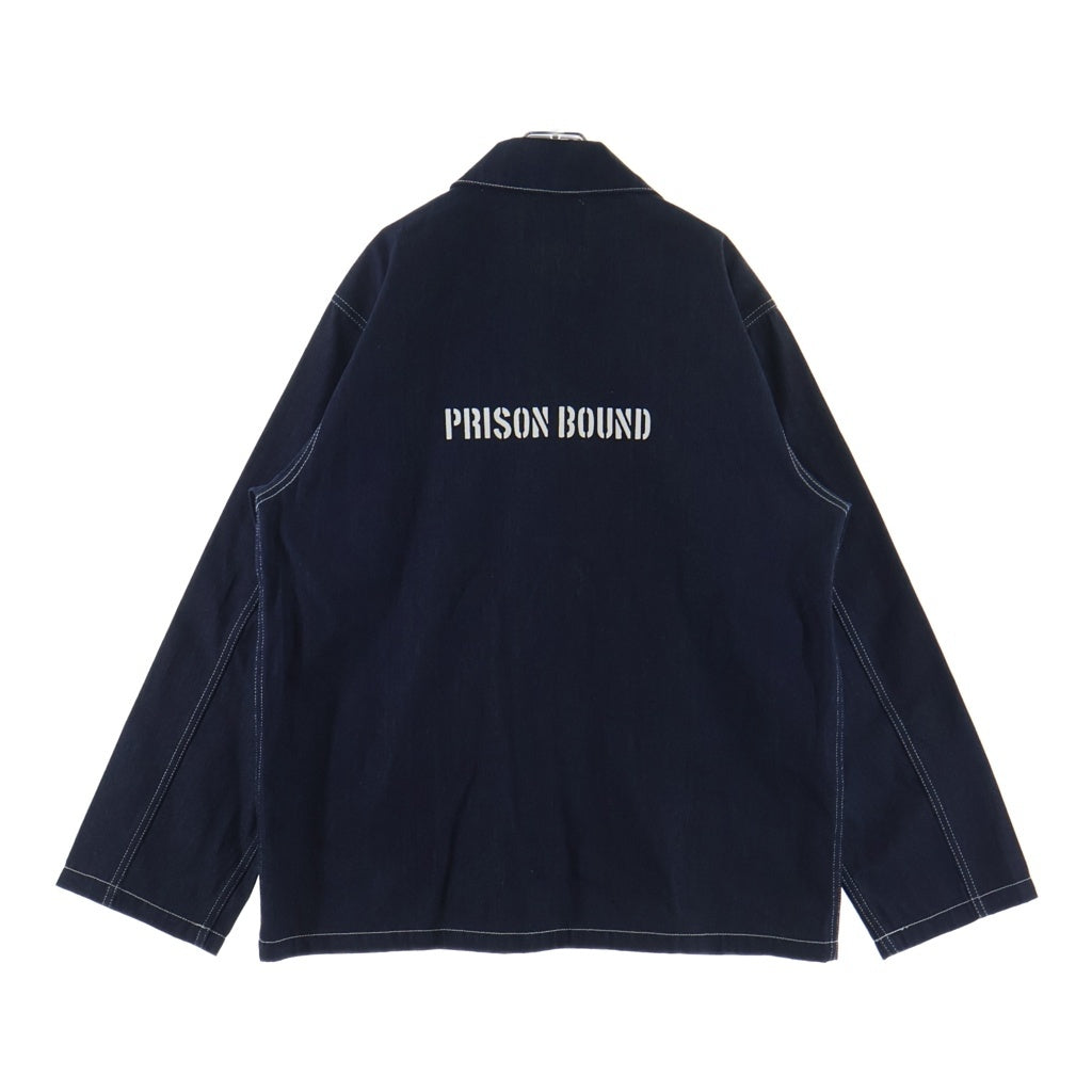 NO BRAND(ノーブランド) MISTER X RARITIES ミスターエックス レアリティーズ プリント カバーオール デニムジャケット 白ステッチ インディゴ