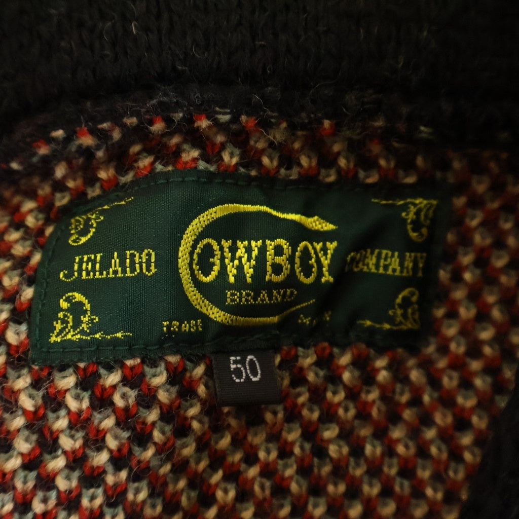 JELADO(ジェラード) 24AW COWBOY BRAND カウボーイブランド Lagna ラグナ ヘビーオンス フラワーコンチョ ネイティブ柄 ニットカーディガン セーター ブラック CB03824