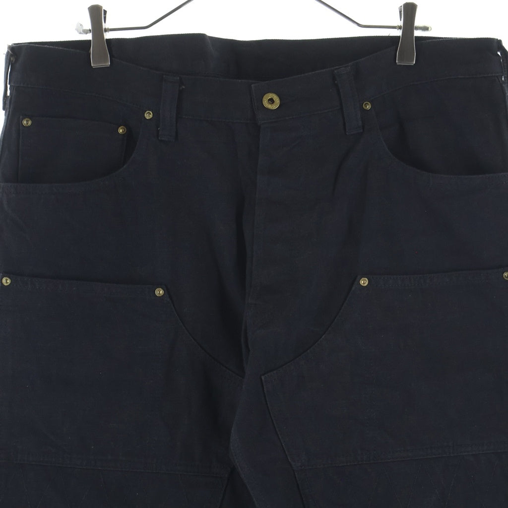 TROPHY CLOTHING(トロフィークロージング) W Knee Standard Dirt Denim ダブルニー スタンダード ダート デニム ワークパンツ ブラック