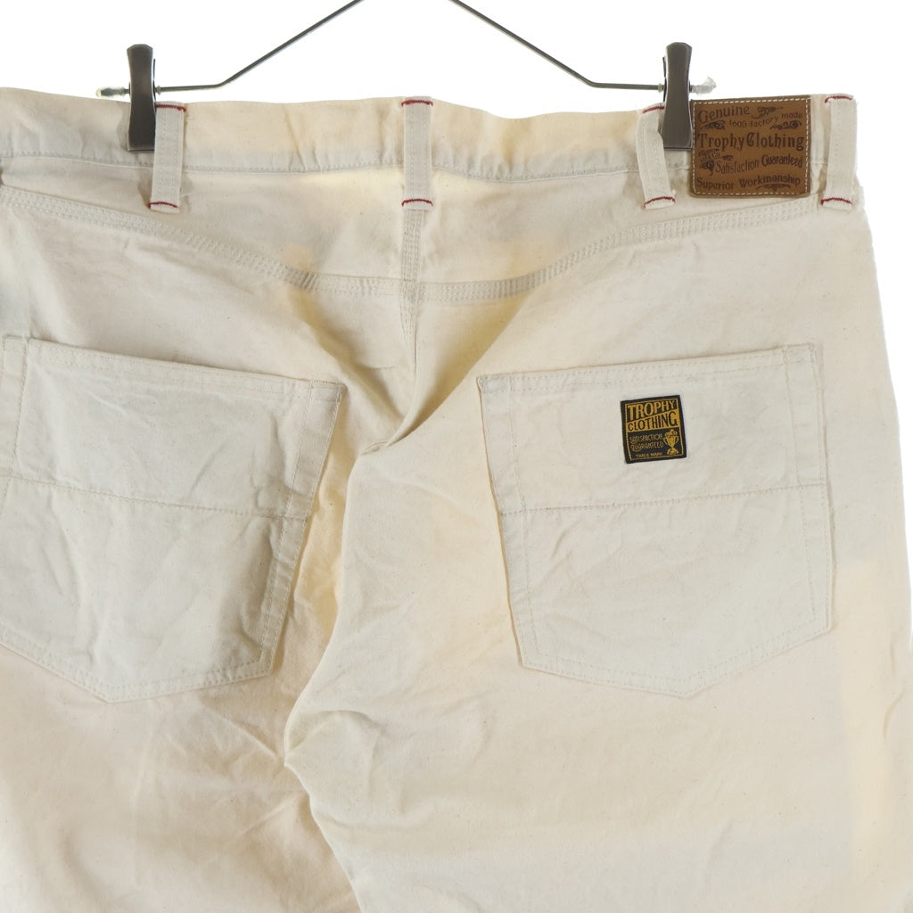 TROPHY CLOTHING(トロフィークロージング) 1806N W Knee Standard Naturally Duck Pants ダブルニー スタンダード ナチュラルダック地 ワークパンツ ホワイト