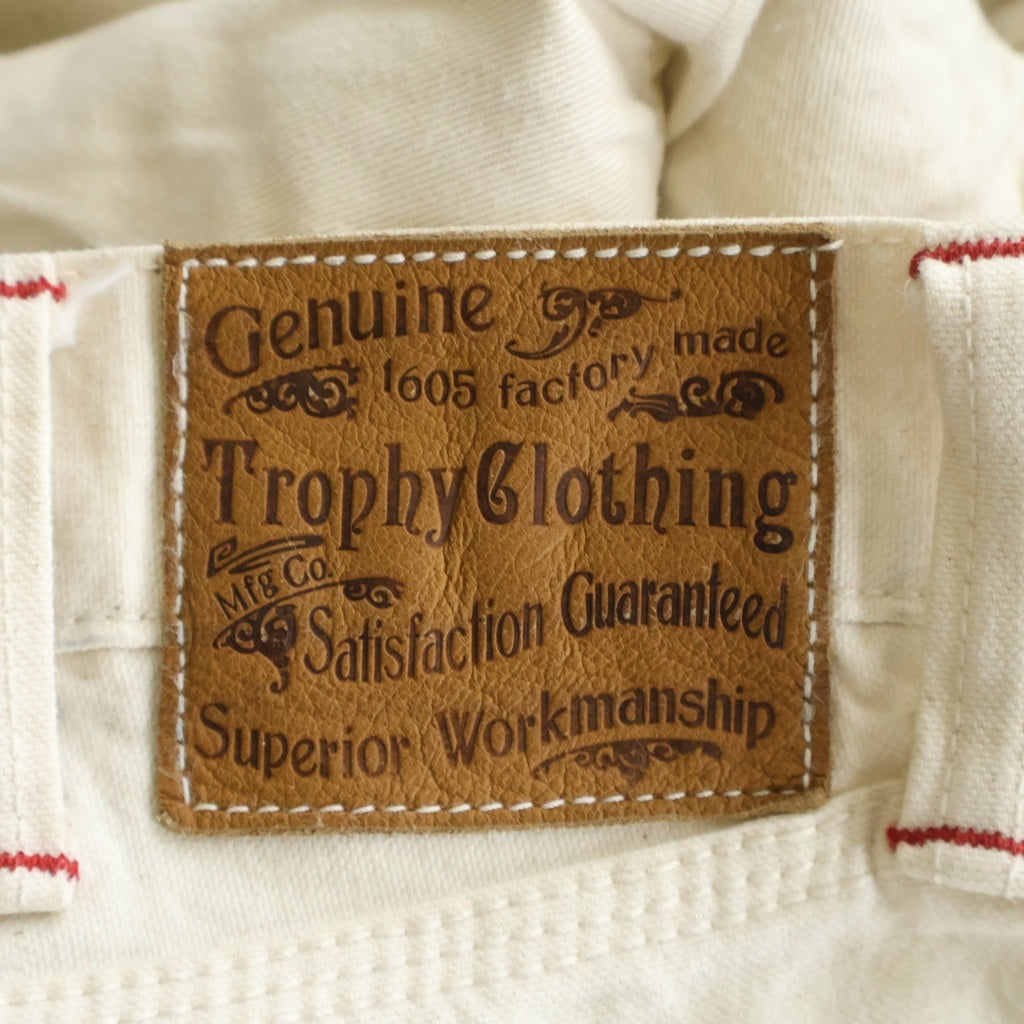 TROPHY CLOTHING(トロフィークロージング) 1806N W Knee Standard Naturally Duck Pants ダブルニー スタンダード ナチュラルダック地 ワークパンツ ホワイト