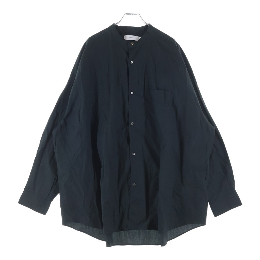 Graphpaper(グラフペーパー) 24SS Broad L/S Oversized Band Collar Shirt ブロード バンドカラー オーバーサイズ 長袖シャツ ブラック GM241-50002B