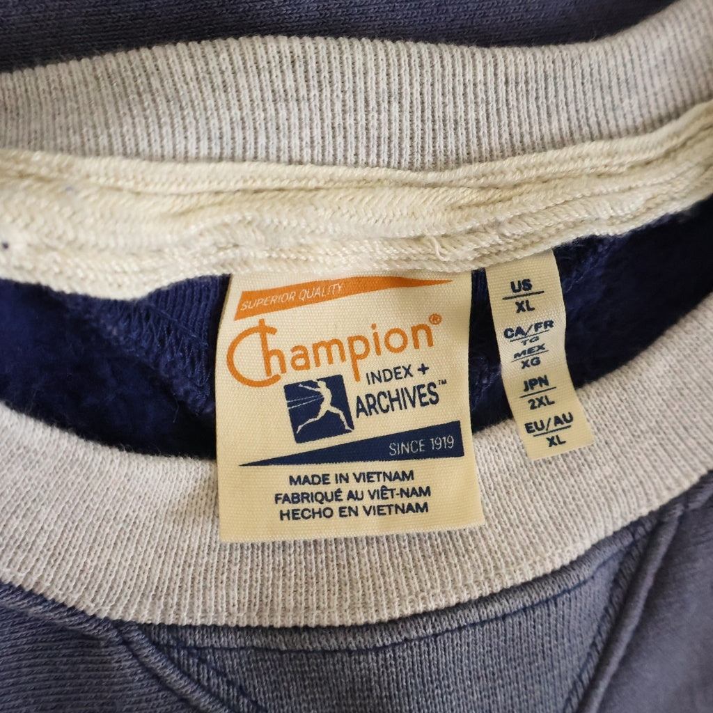 CHAMPION(チャンピオン) REVERSE WEAVE MISSOURI SPARTANS リバースウィーブ ランタグ 復刻 プリント 刺繍 スウェット トレーナー ネイビー 220635