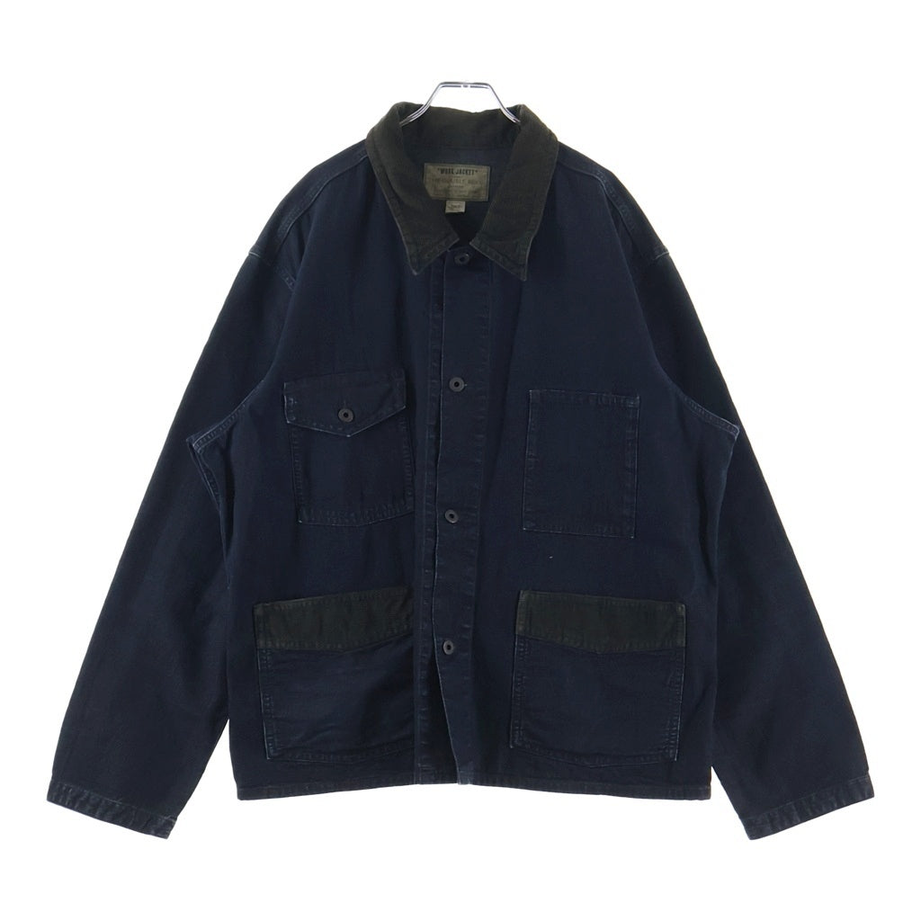 RRL ダブルアールエル Corduroy Trim Indigo Denim Shirt Jacket コーデュロイトリム デニム カバーオール ワークジャケット インディゴ RRL(ダブルアールエル) Corduroy Trim Indigo Denim Shirt Jacket