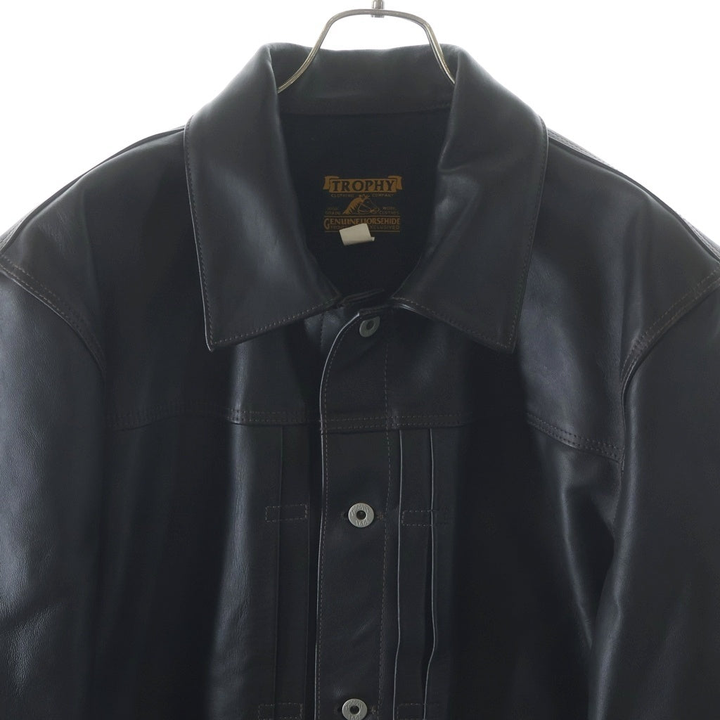 TROPHY CLOTHING(トロフィークロージング) HORSEHIDE 2605 JACKET ホースハイド レザー ジャケット ブラック TR-YL23