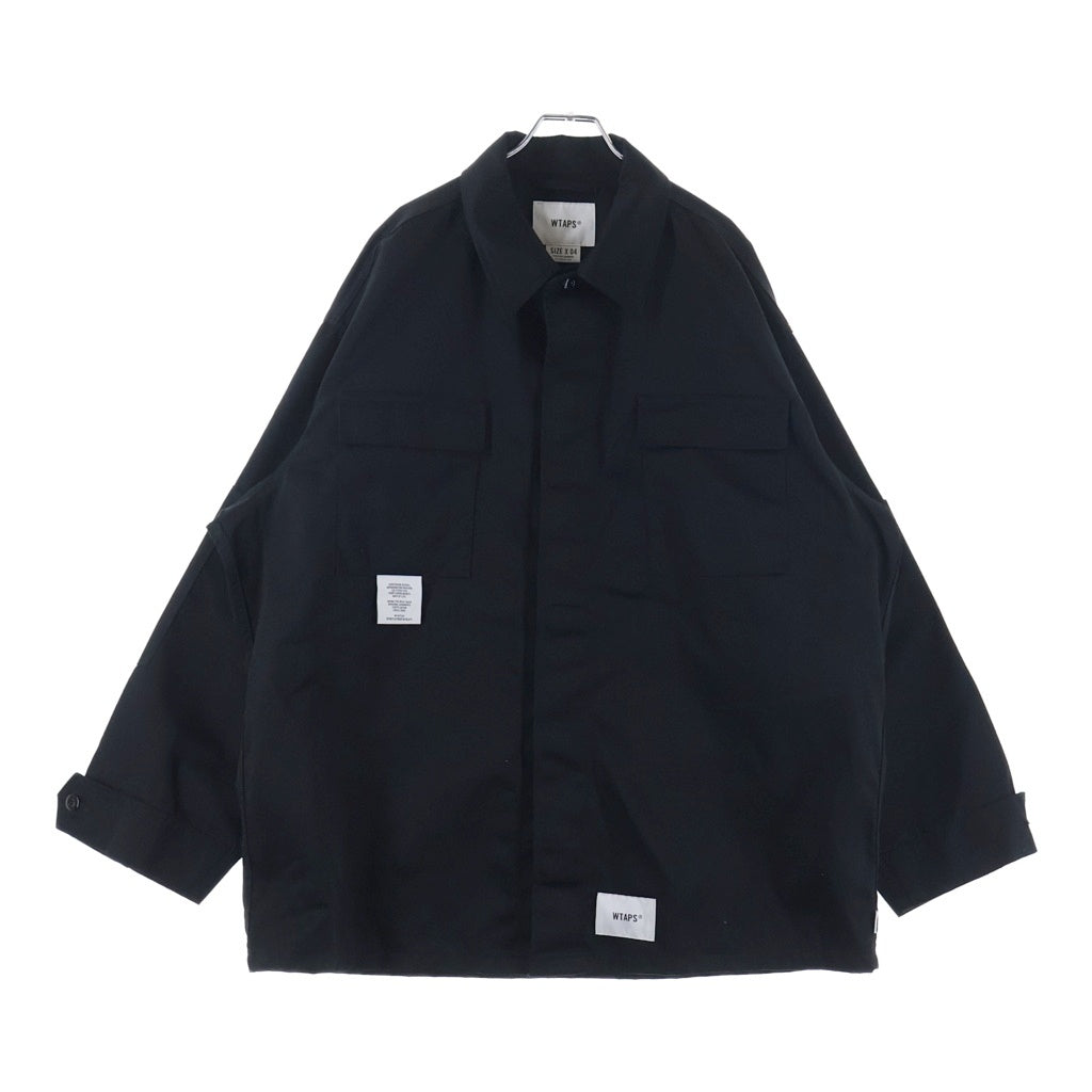 WTAPS ダブルタップス 23AW GUARDIAN JACKET CTPL TWILL コットン ポリエステル混紡 ガーディアン ミリタリー シャツジャケット ブラック 232WVDT-JKM01 WTAPS(ダブルタップス) 23AW GUARDIAN JACKET CTPL TWILL コットン