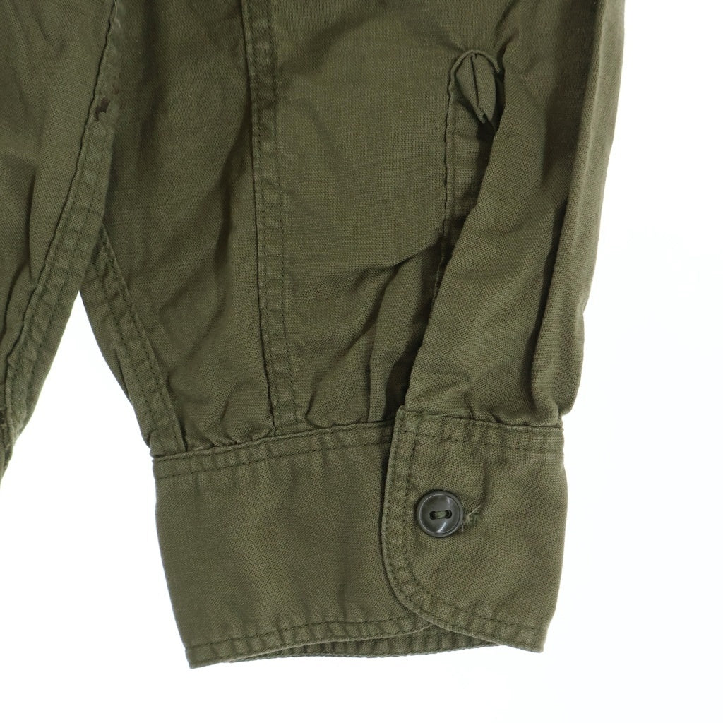 BOWWOW(バウワウ) US ARMY NAVY N3 SHIRTS リペア加工 コットン ポプリン ミリタリー 長袖シャツ カーキ