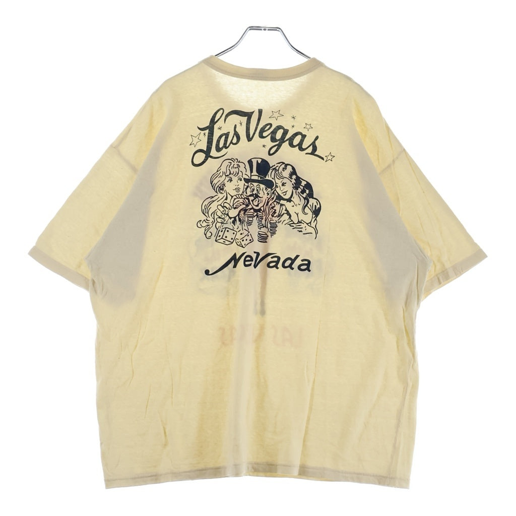 FREE WHEELERS POWER WEAR(フリーホイーラーズ) LASVEGAS GAMBLER Tee ラスベガス コットン半袖Tシャツ アイボリー