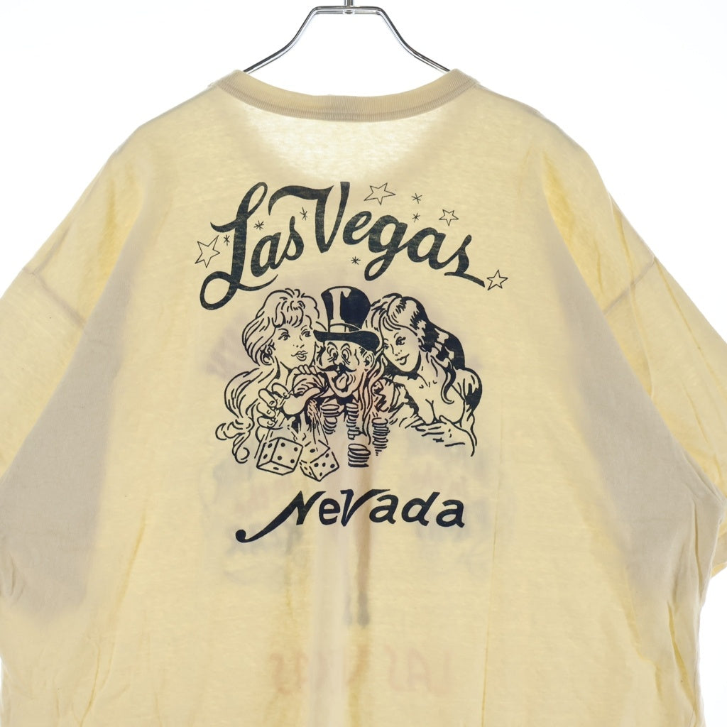 FREE WHEELERS POWER WEAR(フリーホイーラーズ) LASVEGAS GAMBLER Tee ラスベガス コットン半袖Tシャツ アイボリー