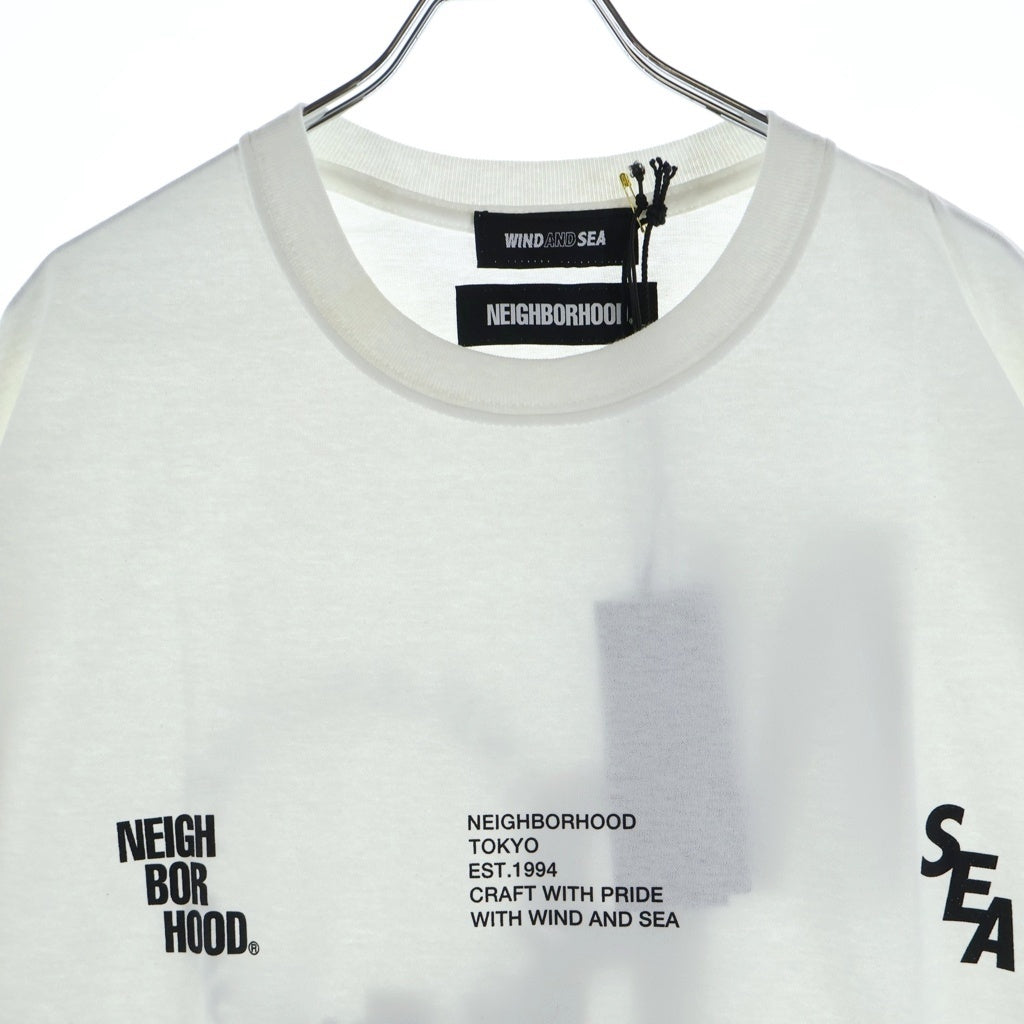 WIND AND SEA(ウィンダンシー) 21SS ×NEIGHBORHOOD NHWDS-3/C-TEE.SS ネイバーフッド ロゴプリント 半袖Tシャツ カットソー ホワイト 211ELWSN-STM03S