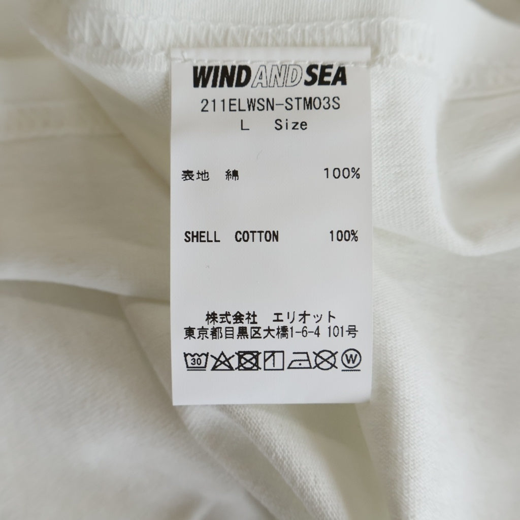 WIND AND SEA(ウィンダンシー) 21SS ×NEIGHBORHOOD NHWDS-3/C-TEE.SS ネイバーフッド ロゴプリント 半袖Tシャツ カットソー ホワイト 211ELWSN-STM03S