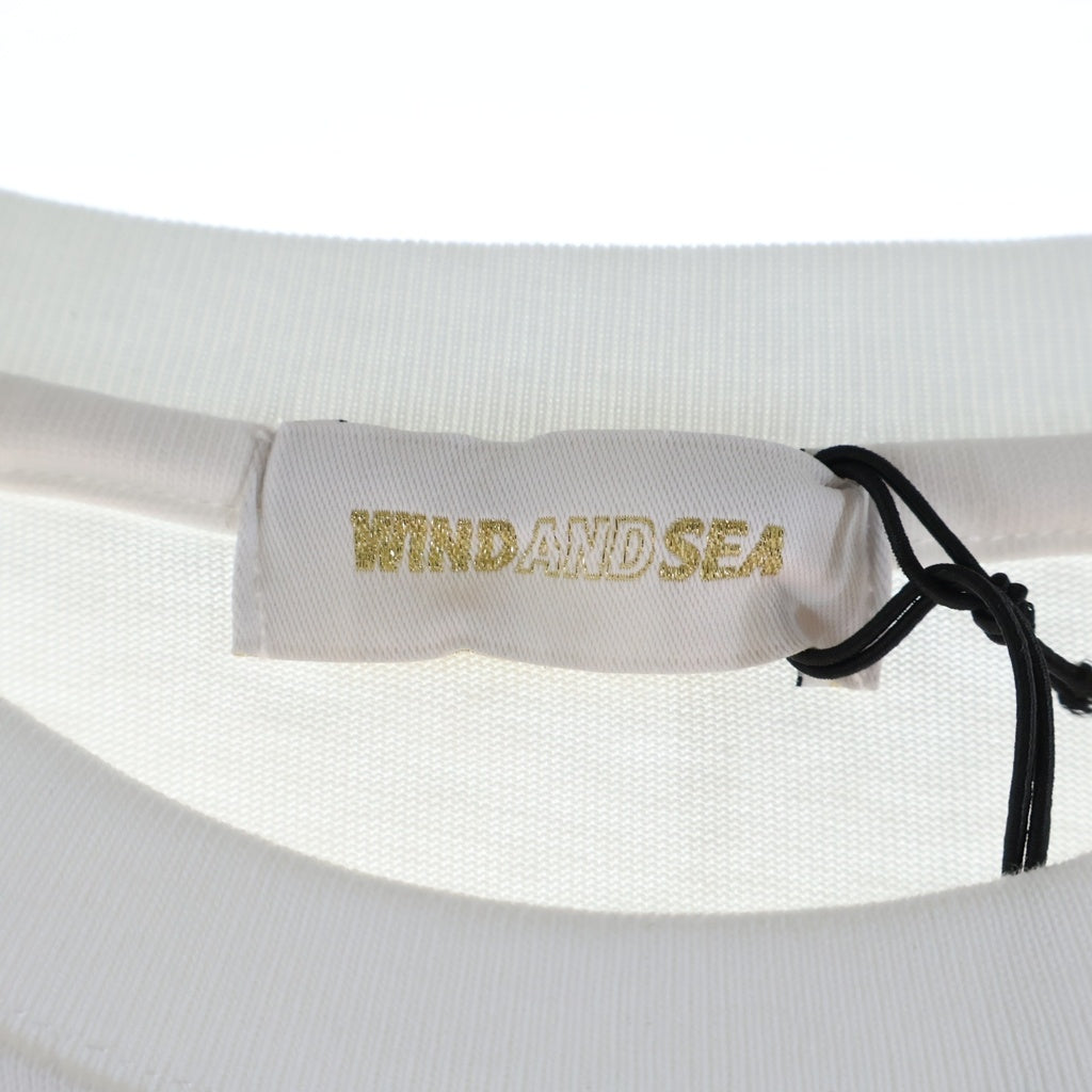 WIND AND SEA(ウィンダンシー) CRACK P DYE S/S TEE クラックロゴプリント クルーネック 半袖Tシャツ カットソー ホワイト WDS-O-SEA-23-Q4-CS-02