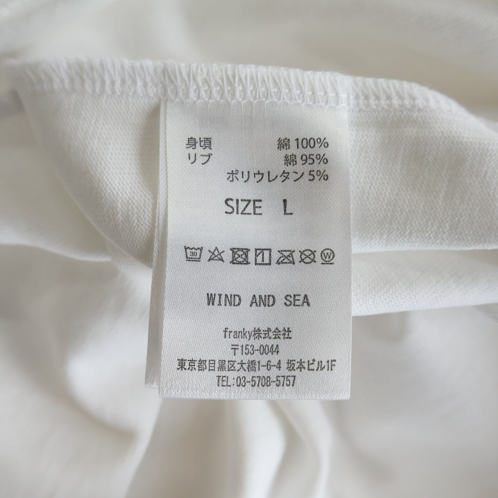 WIND AND SEA(ウィンダンシー) CRACK P DYE S/S TEE クラックロゴプリント クルーネック 半袖Tシャツ カットソー ホワイト WDS-O-SEA-23-Q4-CS-02
