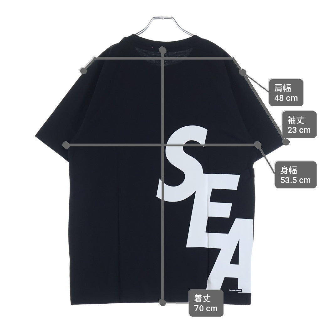 F.C.R.B.(エフシーアールビー) 22SS ×WIND AND SEA BRISTOL SEA BIG LOGO TEE ロゴプリント 半袖Tシャツ カットソー ブラック FCRB-220155