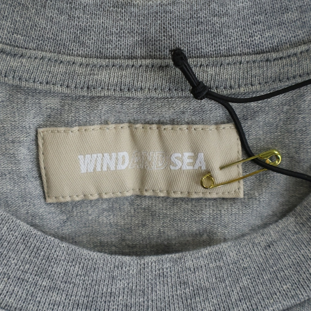 WIND AND SEA(ウィンダンシー) BALLOON L/S TEE ロゴ刺繍 バルーン クルーネック スウェットトレーナー グレー WDS-BALL-09