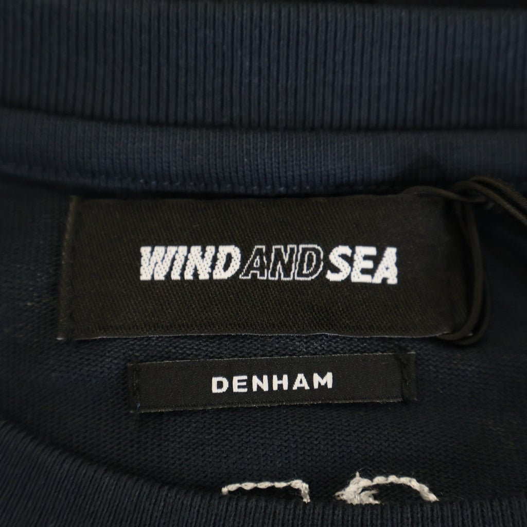 WIND AND SEA(ウィンダンシー) 23AW ×DENHAM S/S TEE デンハム プリント 半袖Tシャツ カットソー ネイビー WDS-C-DHM-23-Q4-06
