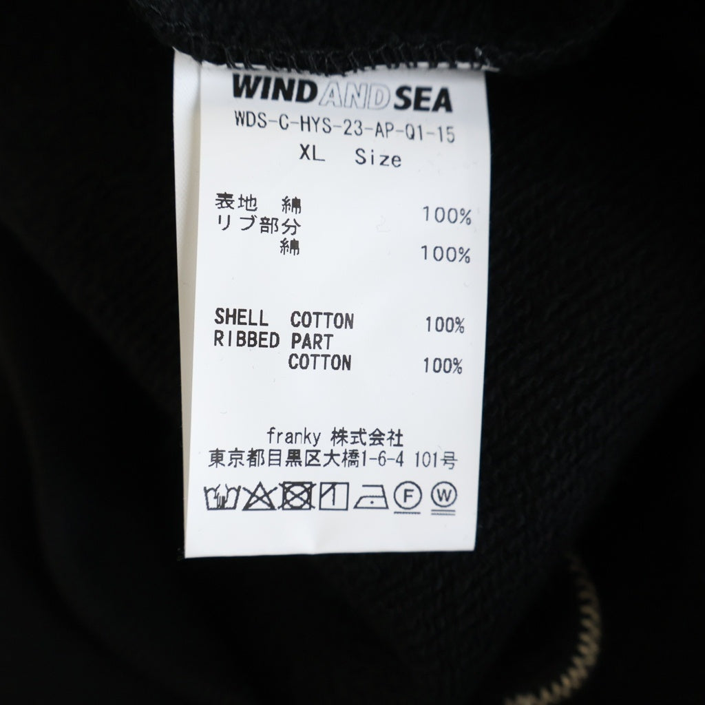 WIND AND SEA(ウィンダンシー) 23AW ×HYSTERIC GLAMOUR ヒステリックグラマー スウェット プルオーバーパーカー ブラック WDS-C-HYS-23-AP-Q1-15