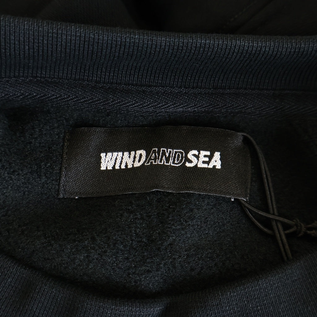 WIND AND SEA ウィンダンシー 24AW ビッグロゴプリントクルーネック スウェットトレーナー ブラック WDS-O-CLC-24-Q1-CS-02 WIND AND SEA(ウィンダンシー) 24AW ビッグロゴプリントクルーネック