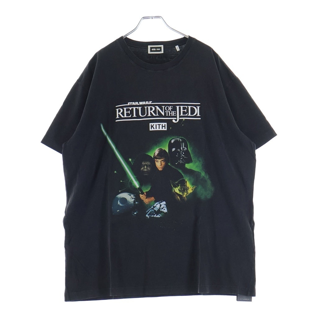 KITH(キス) ×STAR WARS Luke Poster Vintage Tee スターウォーズ ルーク ポスター ビンテージ クルーネック半袖Tシャツカットソー ブラック KHM031029-001
