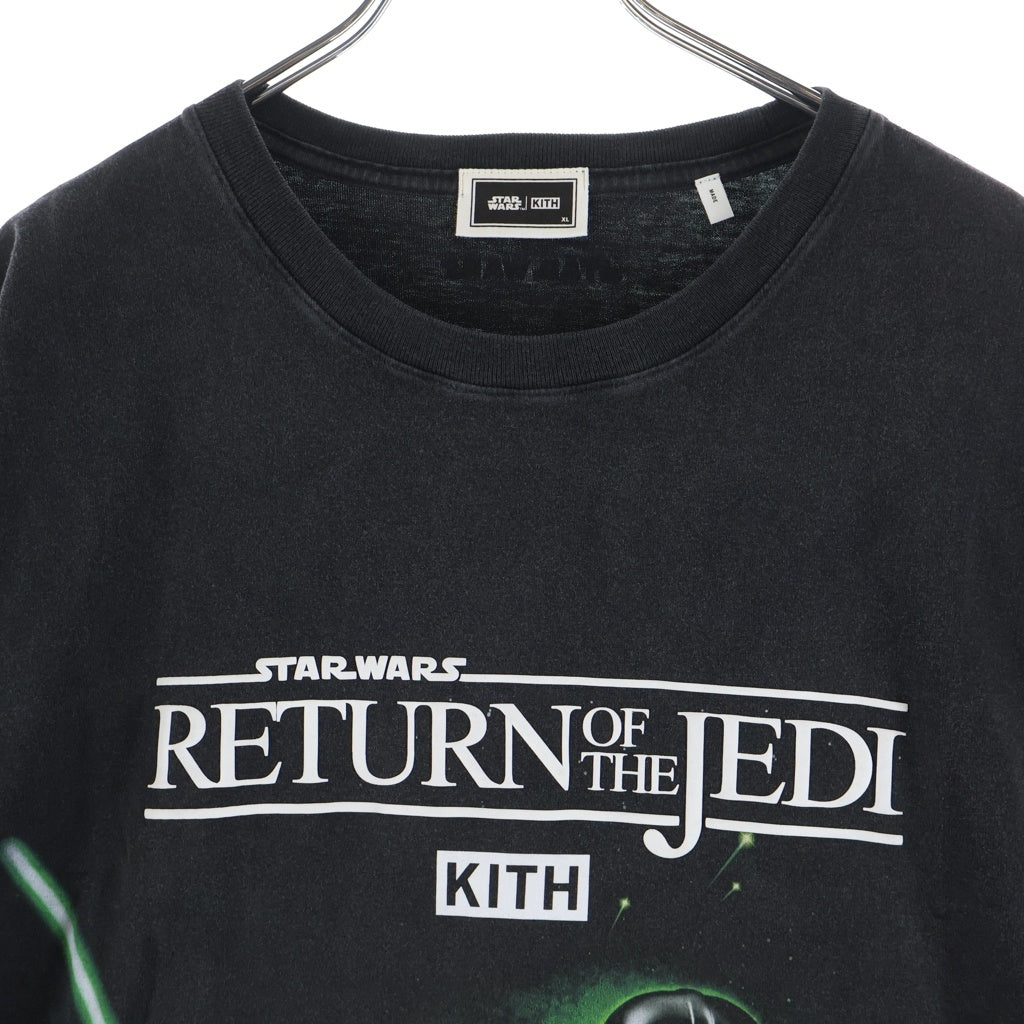 KITH(キス) ×STAR WARS Luke Poster Vintage Tee スターウォーズ ルーク ポスター ビンテージ クルーネック半袖Tシャツカットソー ブラック KHM031029-001