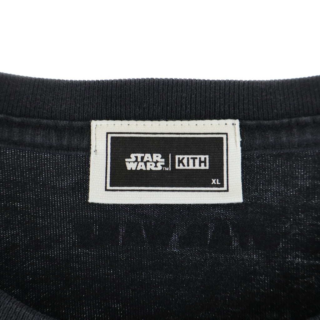 KITH(キス) ×STAR WARS Luke Poster Vintage Tee スターウォーズ ルーク ポスター ビンテージ クルーネック半袖Tシャツカットソー ブラック KHM031029-001