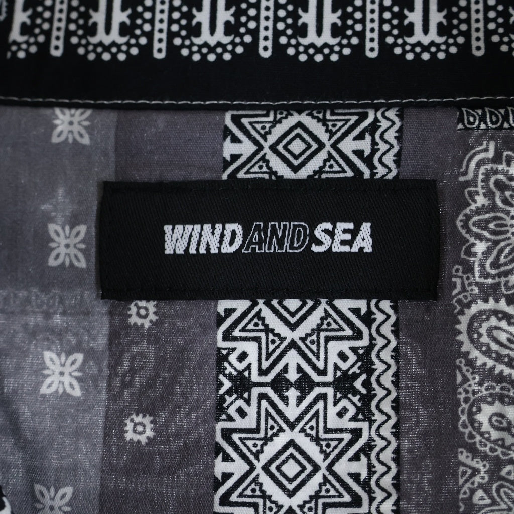 WIND AND SEA(ウィンダンシー) ペイズリー オープンカラー 開襟 半袖シャツ ブラック WDS-SH-18