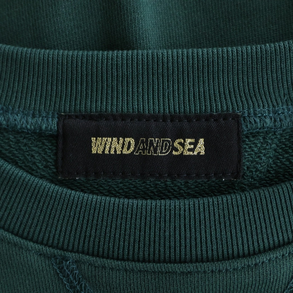 WIND AND SEA(ウィンダンシー) 23AW ロゴプリント クルーネック スウェット トレーナー グリーン WDS-O-SEA-23-Q2-CS-01