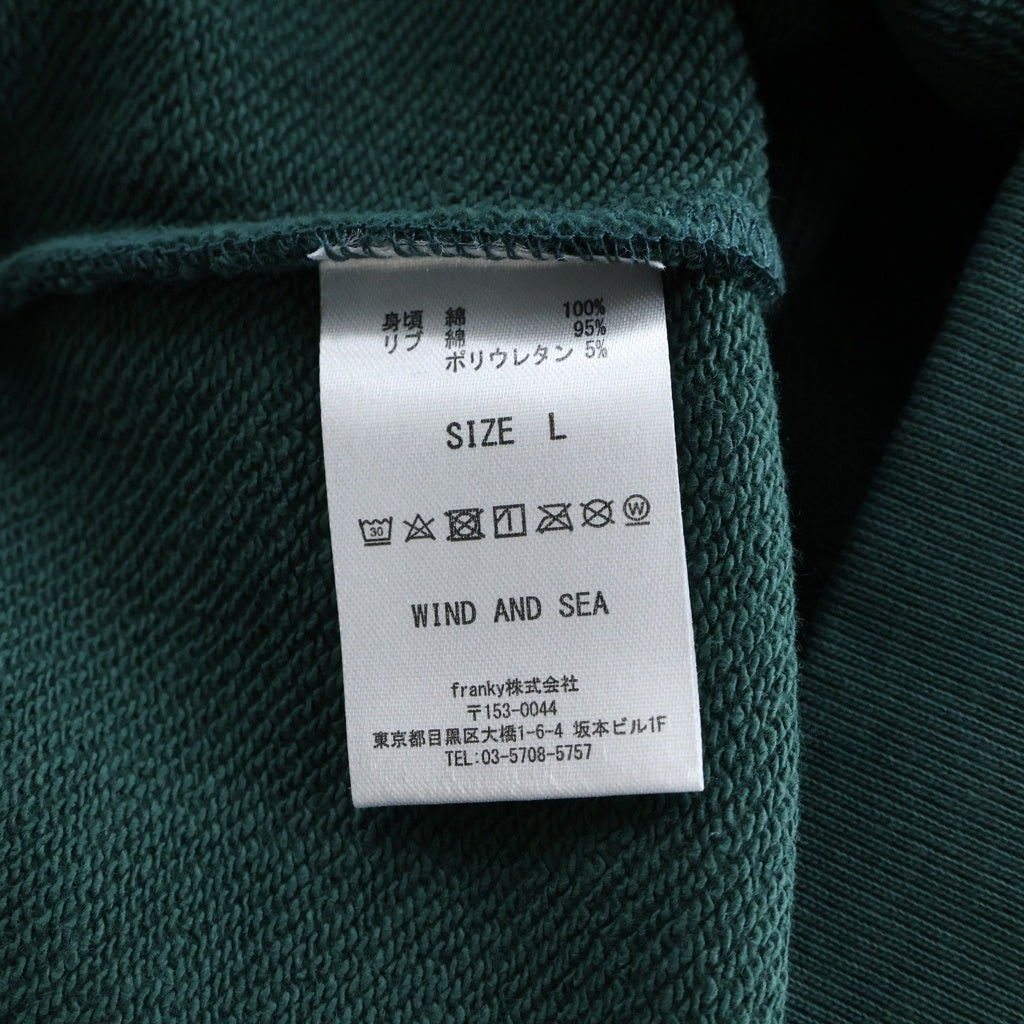 WIND AND SEA(ウィンダンシー) 23AW ロゴプリント クルーネック スウェット トレーナー グリーン WDS-O-SEA-23-Q2-CS-01