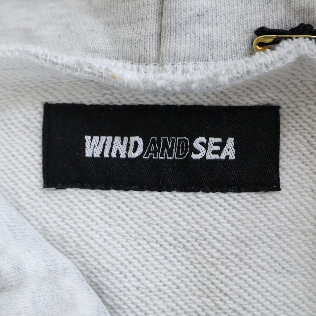 WIND AND SEA(ウィンダンシー) ロゴプリントスウェット プルオーバーパーカー グレー ASH.H-HAVY