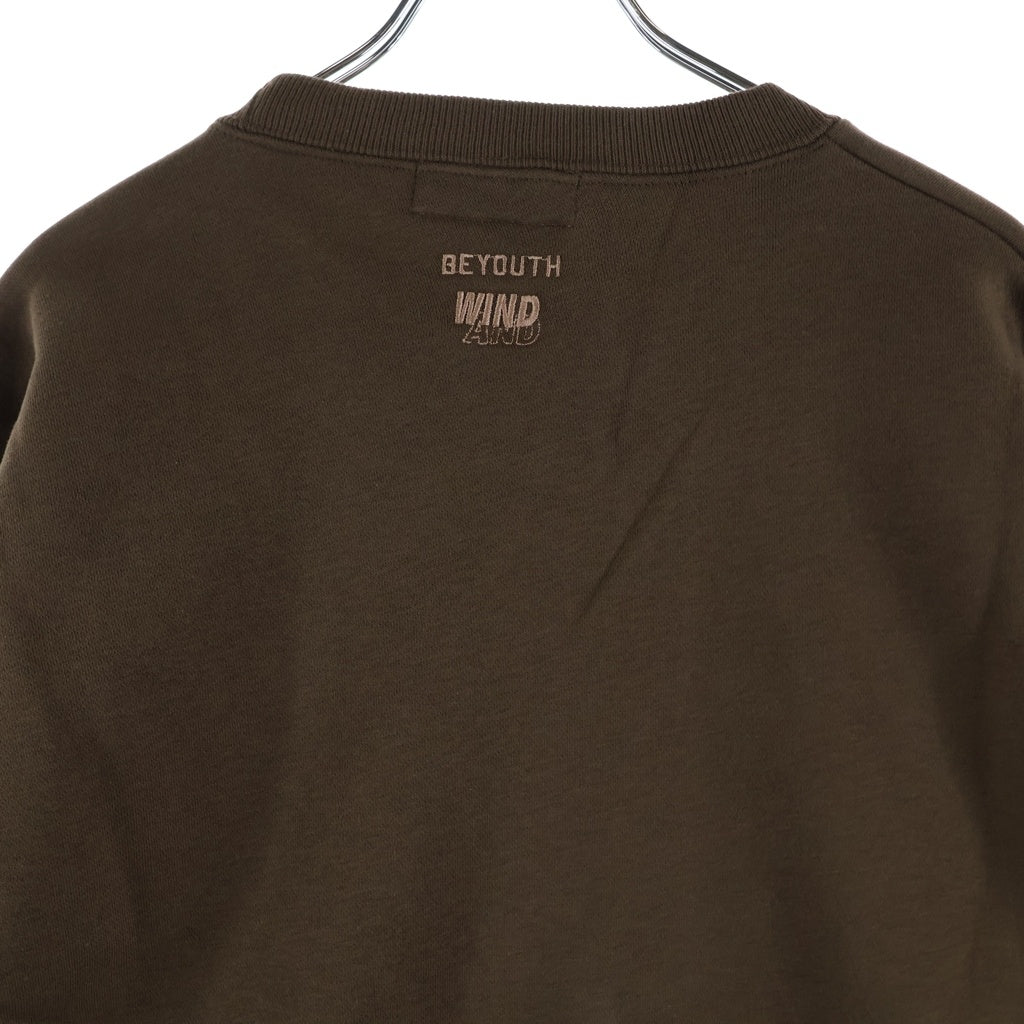 WIND AND SEA(ウィンダンシー) BRUSHED CREW NECK ロゴプリント クルーネックスウェットトレーナー ブラウン WDS-CS-324