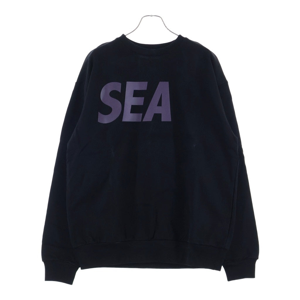 WIND AND SEA ウィンダンシー 23AW ロゴプリントクルーネックスウェットトレーナー ブラック WDS-O-SEA-23-Q2-CS-01 WIND AND SEA(ウィンダンシー) 23AW ロゴプリントクルーネック