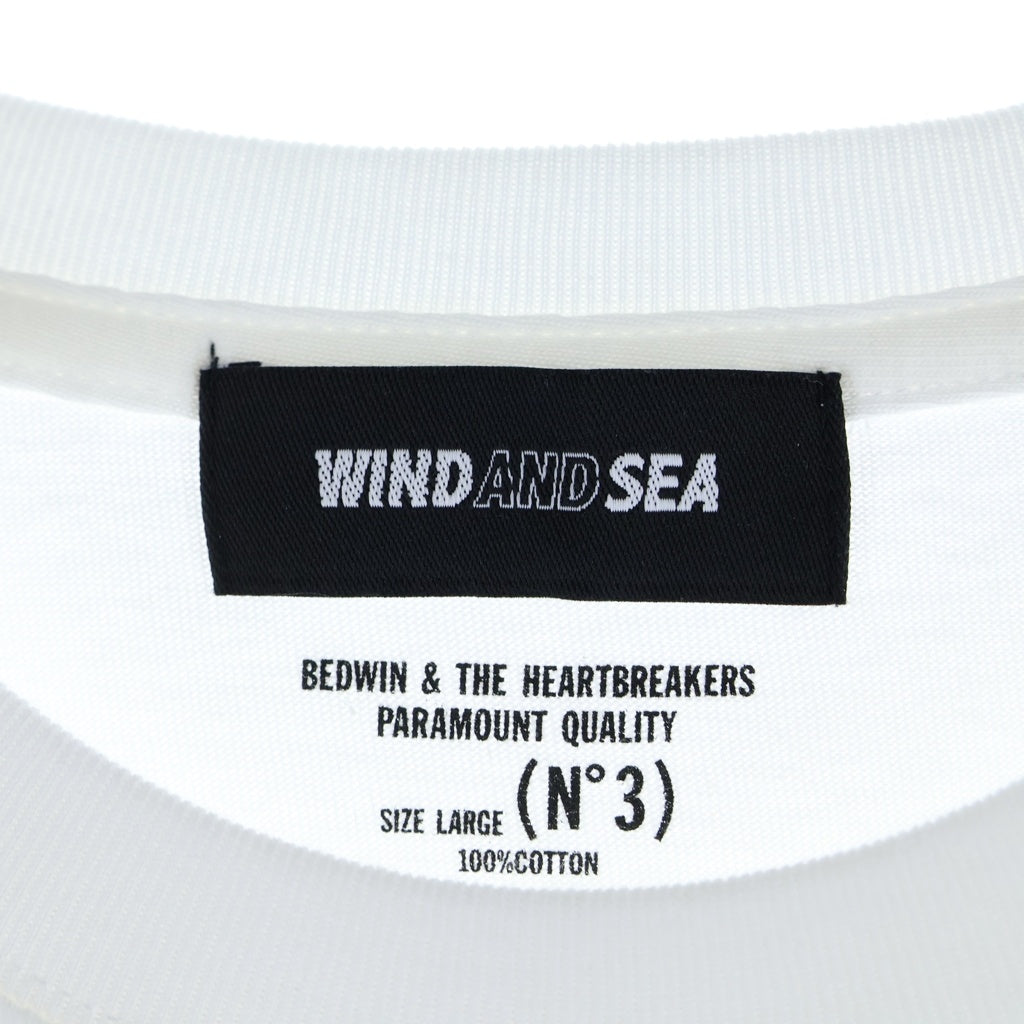 WIND AND SEA(ウィンダンシー) 21SS ×BEDWIN ベッドウィン ロゴ刺繍 クルーネック 半袖Tシャツカットソー ホワイト 21SB-EX2007