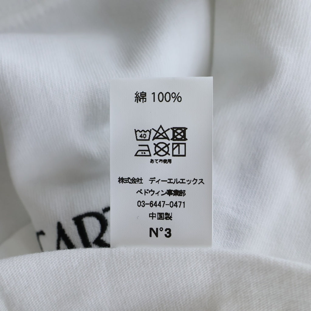 WIND AND SEA(ウィンダンシー) 21SS ×BEDWIN ベッドウィン ロゴ刺繍 クルーネック 半袖Tシャツカットソー ホワイト 21SB-EX2007