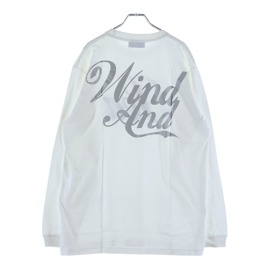 WIND AND SEA(ウィンダンシー) Glitter L/S Tee グリッターロゴ クルーネック ロングスリーブ長袖Tシャツカットソー ホワイト WDS-CS-307