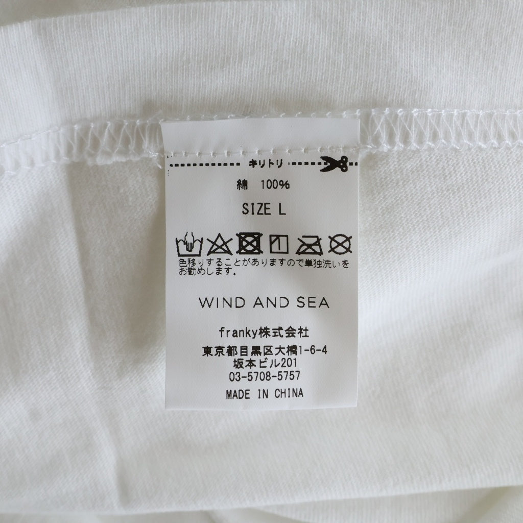 WIND AND SEA(ウィンダンシー) Glitter L/S Tee グリッターロゴ クルーネック ロングスリーブ長袖Tシャツカットソー ホワイト WDS-CS-307