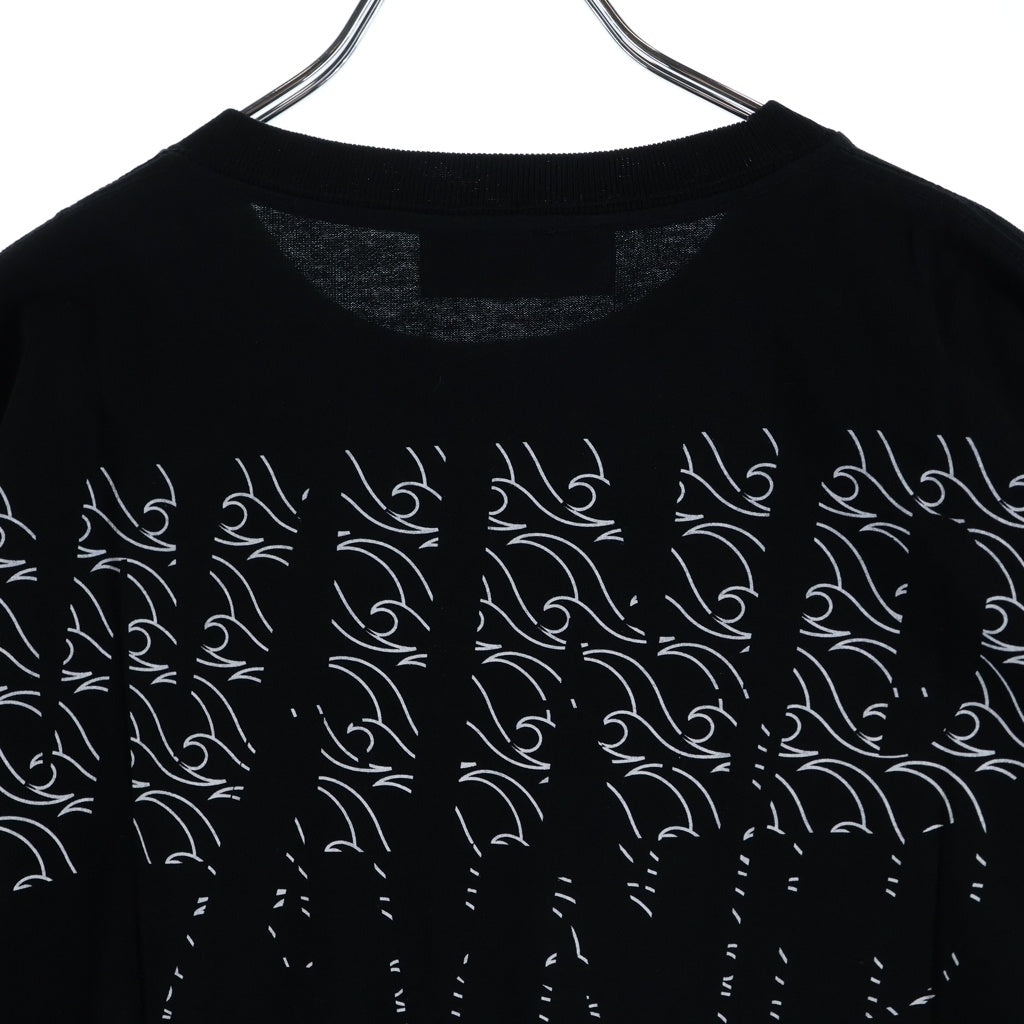 WIND AND SEA(ウィンダンシー) ×JUN MATSUI ジュンマツイ ロゴプリントクルーネック半袖Tシャツカットソー ブラック WDS-JMTS-01