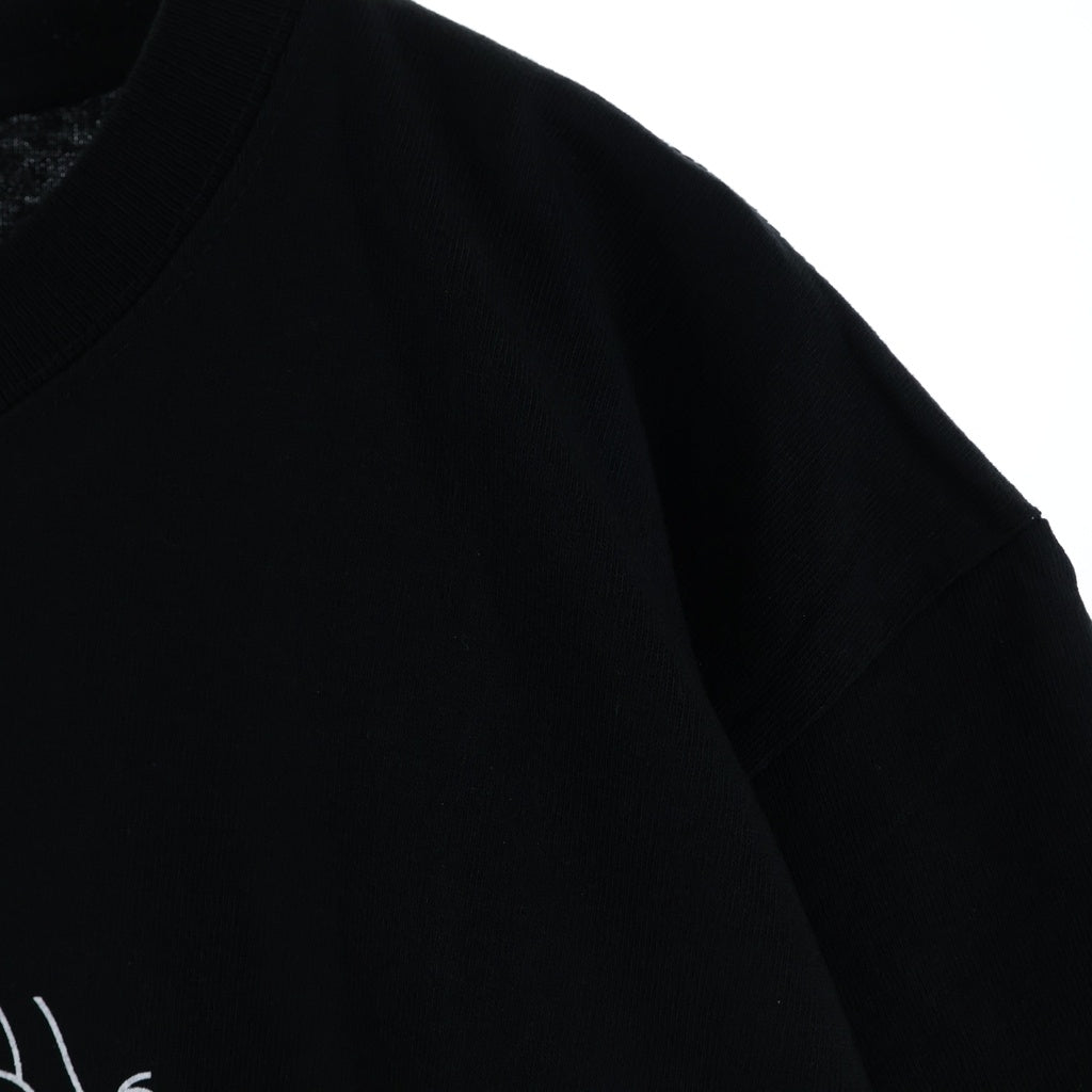 WIND AND SEA(ウィンダンシー) ×JUN MATSUI ジュンマツイ ロゴプリントクルーネック半袖Tシャツカットソー ブラック WDS-JMTS-01