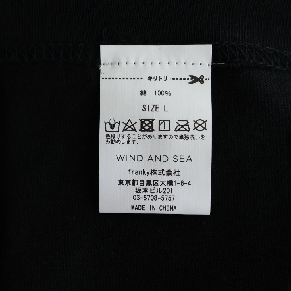 WIND AND SEA(ウィンダンシー) ×JUN MATSUI ジュンマツイ ロゴプリントクルーネック半袖Tシャツカットソー ブラック WDS-JMTS-01