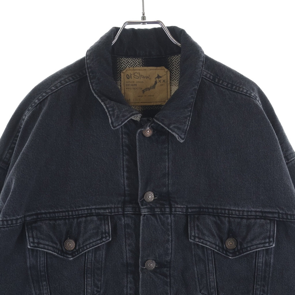orslow(オアスロー) ORGANIC COTTON FLANNEL CHECK LINING BLACK DENIM JACKET フランネルライナー付き 3rd TYPE デニムジャケット ブラック 01-6105-D61S