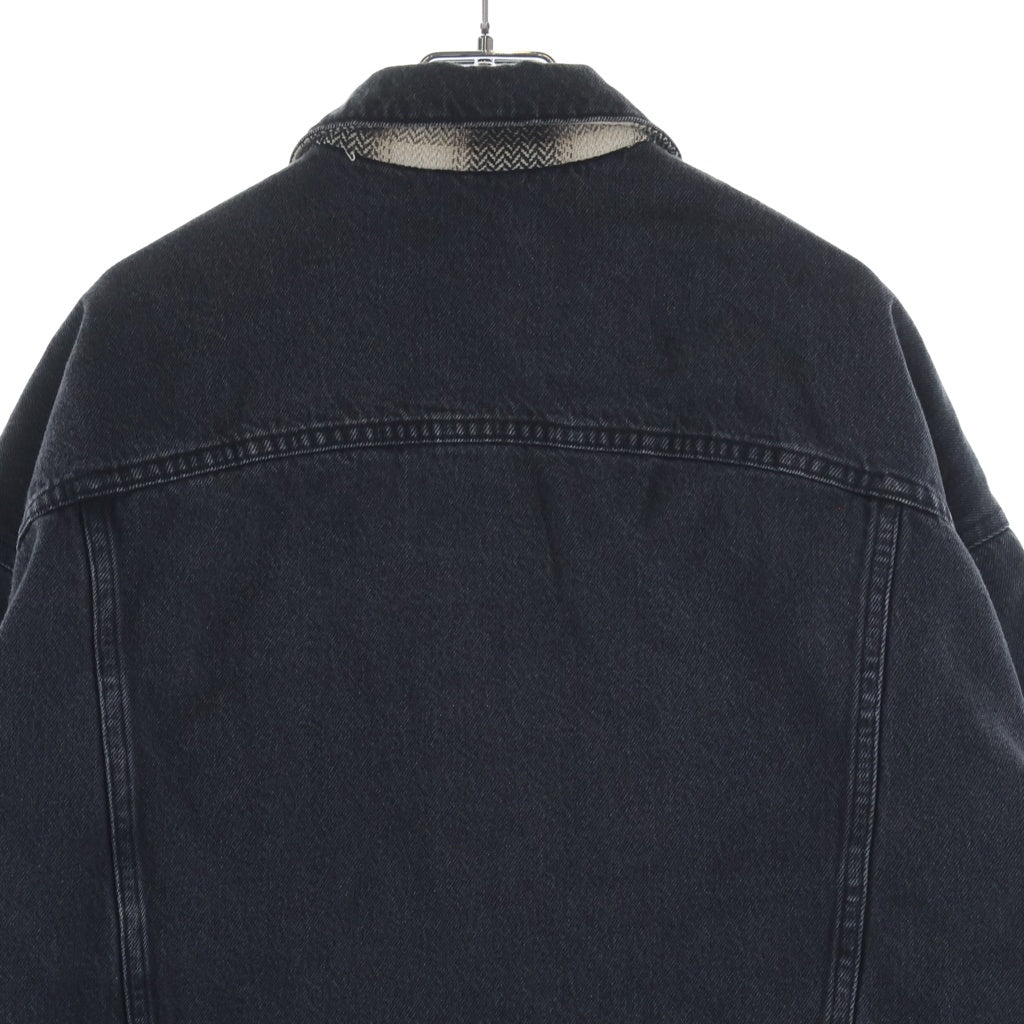 orslow(オアスロー) ORGANIC COTTON FLANNEL CHECK LINING BLACK DENIM JACKET フランネルライナー付き 3rd TYPE デニムジャケット ブラック 01-6105-D61S