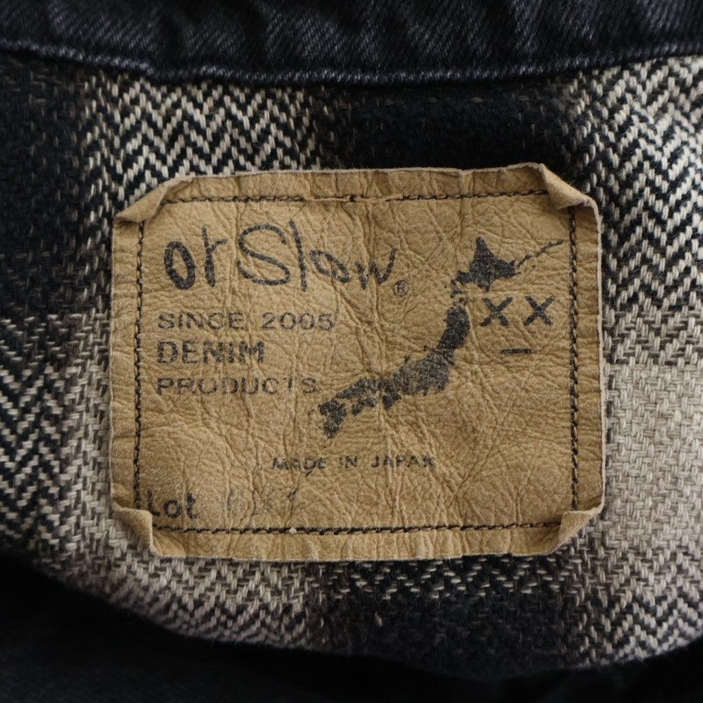 orslow(オアスロー) ORGANIC COTTON FLANNEL CHECK LINING BLACK DENIM JACKET フランネルライナー付き 3rd TYPE デニムジャケット ブラック 01-6105-D61S