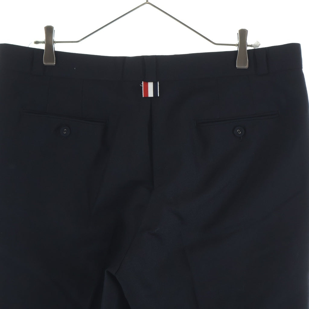 THOM BROWNE(トムブラウン) ウール モヘア センタープレス スラックス トラウザーパンツ ブラック